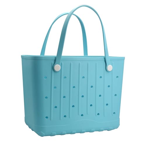 Rubber Beach Bags Large & Medium Durable Waterproof Unisex EVA Tote for Pool Camping, Sandproof Travel Storage Organizer