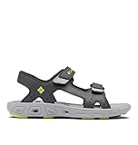  Columbia Toddler Unisex Techsun Vent, Dark Grey/Warning Yellow, 4