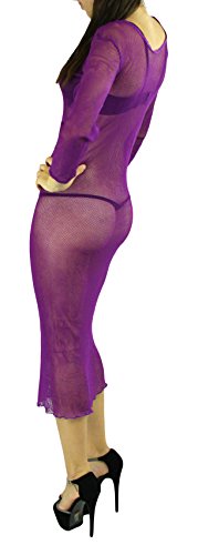 Image of ToBeInStyle Women's Stretch See Through Fishnet Novelty Mini Rave Party Dress