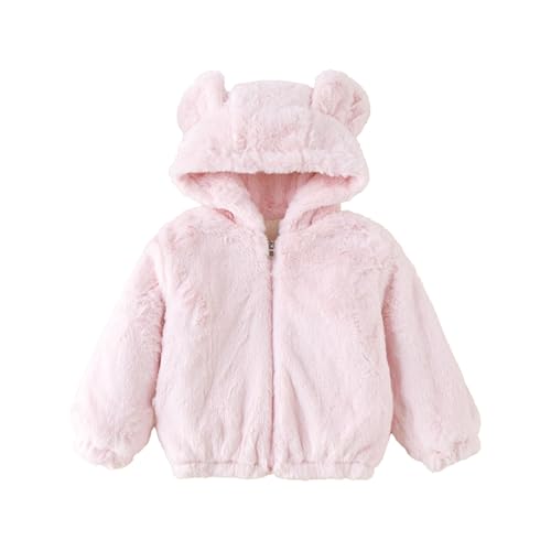 Girls Fleece Jacket Winter Flannel Fuzzy Zip Up Bear Fur Coat Teddy Baby Thermal Long Sleeve Thick Chunky Fall Clothes