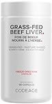 Codeage Grass Fed Beef Liver Supplement - Freeze Dried, Non-Defatted, Desiccated Beef Liver Glandulars Bovine Pills - Liver Health Foods Meat - Argentina Beef Vitamins For Liver - Non-GMO -180 Capsules