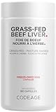 Codeage Grass Fed Beef Liver Supplement - Freeze Dried, Non-Defatted, Desiccated Beef Liver Glandulars Bovine Pills - Liver Health Foods Meat - Argentina Beef Vitamins For Liver - Non-GMO -180 Capsules