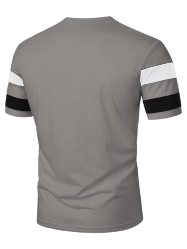Image of RoseSeek Men's Color Block Short Sleeve Tee Shirts Casual Crewneck T Shirt Trendy Summer Tops