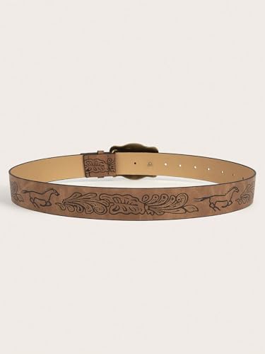Women's Vintage Western Genuine Leather Belt with Classic Buckle3