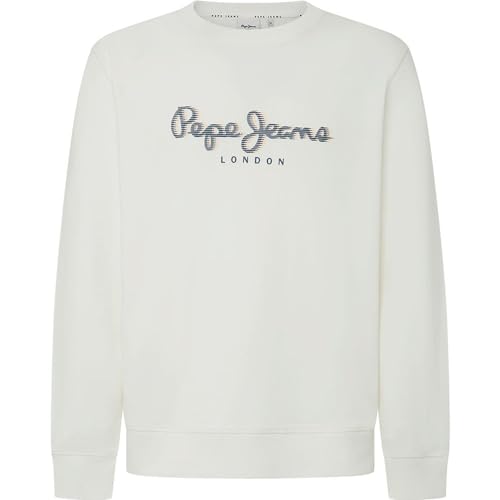 Pepe Jeans Herren Saul Crew Sweatshirt, White (Off White), XS – Ansicht 1