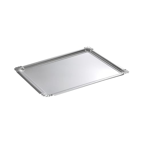 Homéa, Set de 5 Plateaux Rectangle 24 x 34 cm Argent