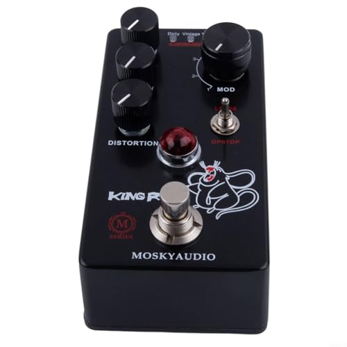 Igniport Guitar Effects Pedal Featuring Fuzz Distortion, Volume Filter Adjustment, 4-Mode Selection for Dirty Vintage Turbo Fat, for Mosky King, Black