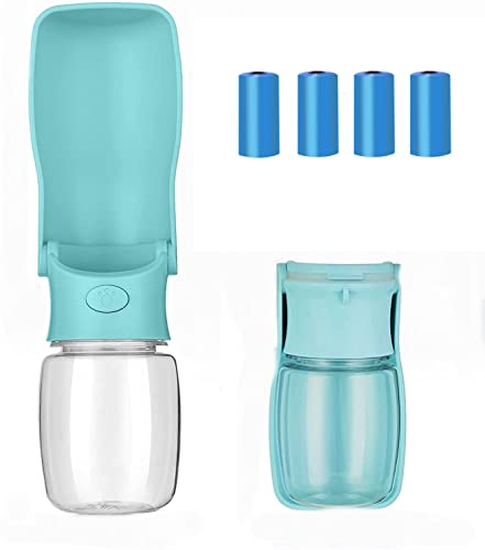 SWISSPACK Bouteille d'eau portable pour chien - Anti-fuite - Portable - Avec couvercle à rabat - Pour la marche, les voyages, la randonnée (520 ml) - Bleu Cover