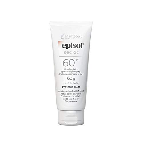 Protetor Solar Facial Episol Sec Oc Fps 60 - Sem Cor - 60ml - Para Peles Mistas a Oleosas - Acabamento Matte - Mantecorp