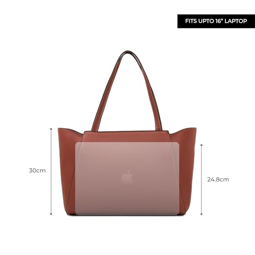 Image of Miraggio Roberta 16 Inch Laptop Tote Bag For Women Office Use | Office Tote Bag With Zipper Closure | Stylish Totes Bag