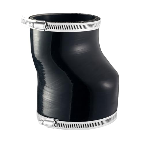 Zookpr 4 Inch Rubber Round to Oval Dryer Vent Adapter with Stainless Steel Worm Drive Clamp Fill All Recessed Dryer Vent Black Oval Duct Connector for House