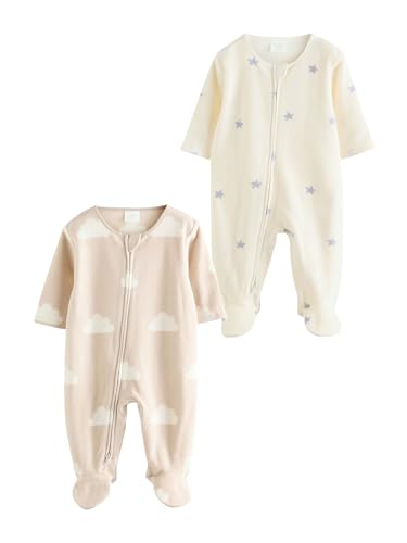 NEXT Bébé Dors-Bien en Micro-Polaire avec Fermeture zippée Double-Sens, Lot de 2 Naturel 3 Mois