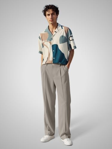Image of FTX Men's Korean Style Casual Trouser | Premium Lycra Stretch Fabric | Smart Regular Fit | 2 Side Pockets | Comfortable Stretchable Everyday Wear Pants