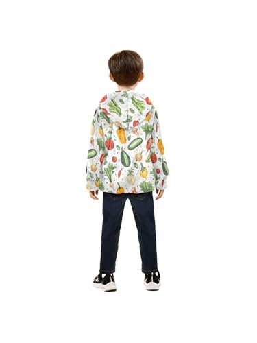 Cute Vegetables Girls Fleece Jacket Girls Fall Jacket Boys Coats Zip Up Hoodie Children Sherpa Warm Outerwear 2-10T4