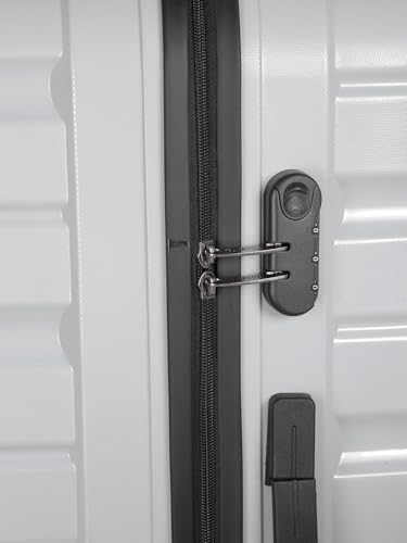 Image of Teakwood 76 CM Unisex Trolley Bag for Travel, Hard Cabin Trolley Large Travel Suitcase Bag, Lock System 360 Degree 8 Rotating Wheels (76 CM, Metallic Silver)