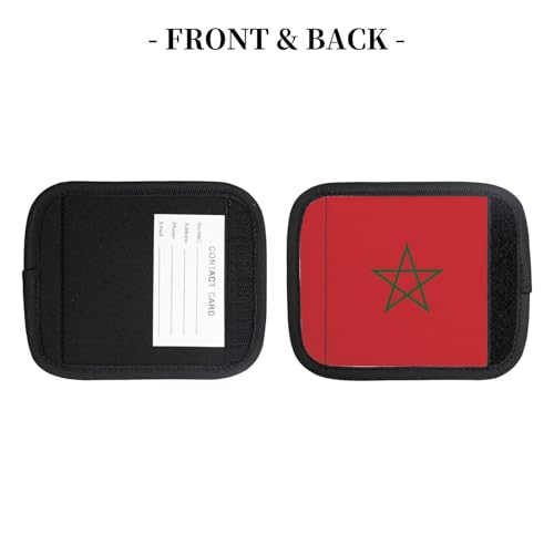 2 Pcs Luggage Handle Wraps, Flag of Morocco Print Grip Handle Cover/Travel Bag Identifier for Suitcase Accessories4