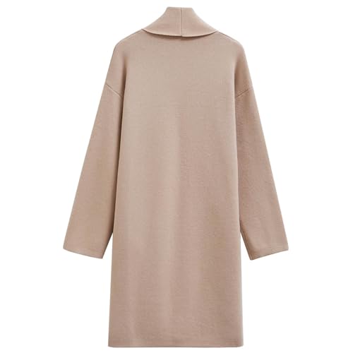 CHICWISH Women Shawl Collar Long Sleeve Cardigan Casual Open Front Knit Sweater Soft Long Coat with Pockets3