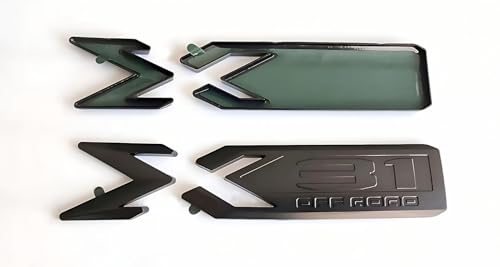 Image of Pair Set Sierra 1500 X31 Off Road Emblems 3D Rear Bodyside Truck Bed Decal Badge Nameplate Replacement for 2019-2022 Sierra 84682662 (Overlay Emblem Matte Black)