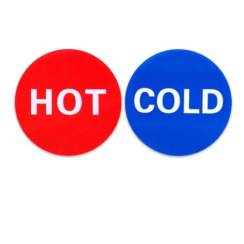 Hot Cold Water Sign Self-adhesive Cold Hot Stickers, 1.42 Inch