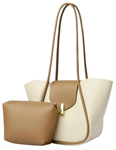 Women's Leather Tote Bag Set Practical Large Purse with Small Crossbody Bag Top Handle Designer Hobo for Daily Use