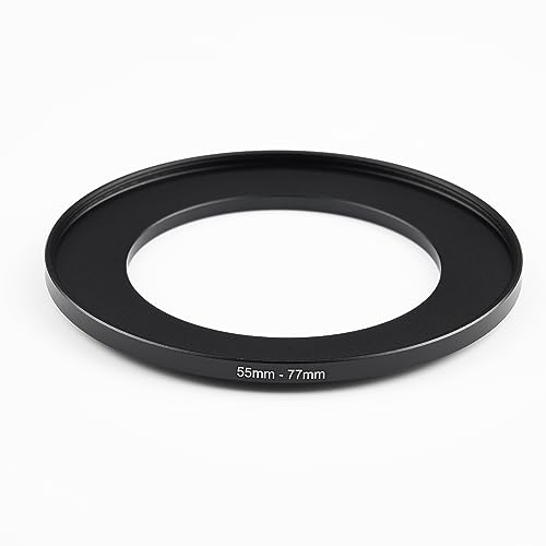 Image of 55mm to 77mm Step-Up Ring Filter Adapter,for All Brands UV ND CPL, Metal Ring Step-Up Rings Adapter Filter (55mm-77mm)