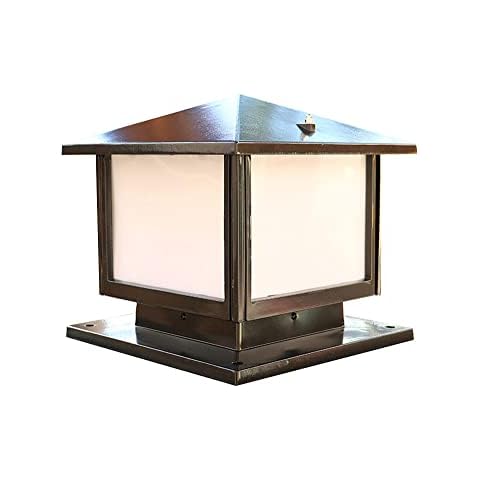 XFSHZWN Antique Aluminum Outdoor Table Desk Lamp Column Light European Victoria Glass Lantern Column Lamp Tradition Waterproof Continental Villa Patio Park Garden Light Landscape Lawn Lights Cover