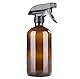 500 ml leere bernsteinfarbene Glas-Sprühflaschen, nachfüllbar, Boston, runde Flasche, Behälter mit Triggergriff, verstellbar, feine bis Stream-Ausgabe für Reinigungslösungen, ätherische Öle, Pflanzen