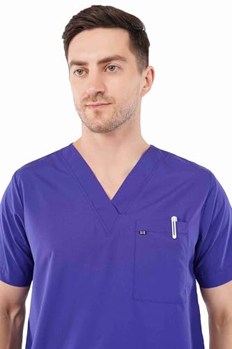 Image of PRAGATI TRENDS Premium Unisex Scrub Suit With Customize Name Print Option(Follow the Description) V-Neck Top and Cargo Type Trouser