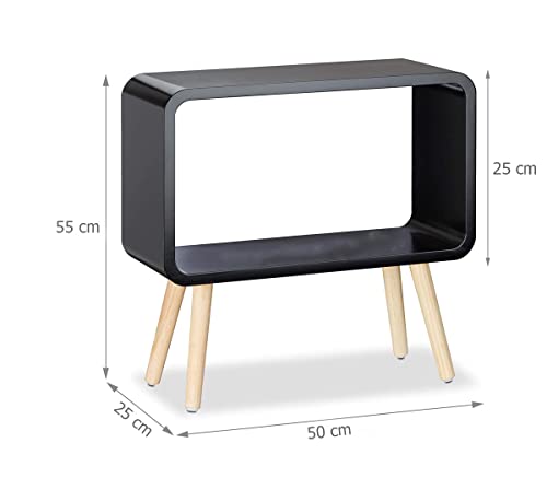 Image of Device Bas with BROWN ART SHOPPEE Bookcase Nightstand Side End Table Bedroom: Bed Side Coffee Table Living Room Bedside Small Spaces Magazine Stand With Storage Engineered Wood Modern Furniture(Black)