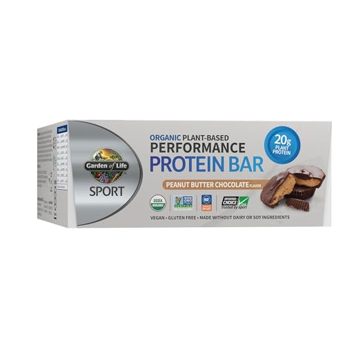 Garden of Life | Sport Organic Plant-Based Protein Bar | 12 Count | Peanut Butter Chocolate