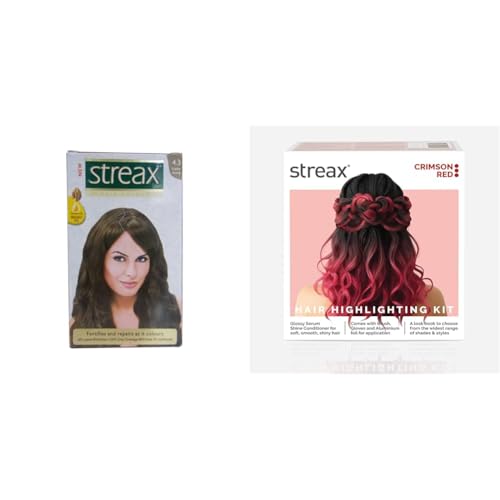 Streax Cream Hair Colour for Women & Men | Golden Brown Hair Colour Highlight Kit | Red Hair Colour, Crimson Red – Pack of 1