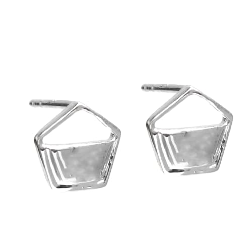 Argent sterling 925 boucles d'oreilles à tige en métal massif de haute joaillerie