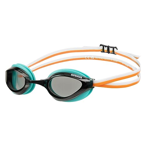 Image of ARENA Unisex Python Racing Swim Goggles for Men and Women Anti-Fog No Leak Max Comfort Dual Strap, Mirror /Non-Mirror Lens