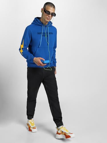 Image of Veirdo Cotton Fleece Regular Fit Full Sleeve Hooded Sweatshirt Front and Back Graphic Printed Jumper Hoodie for Men