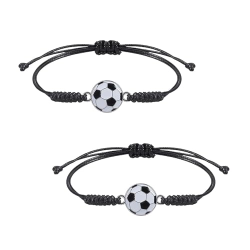 2 Stück Freundschaftsarmbänder Jungs, Fußball Armbänder für...