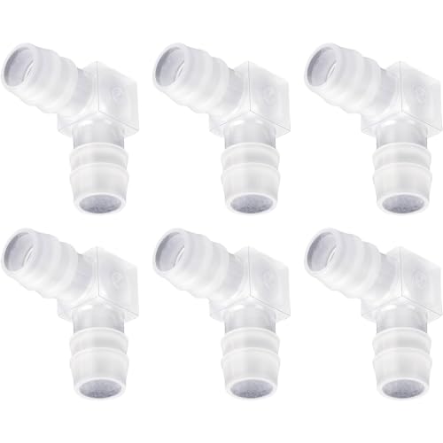 6 piezas de manguera de 1,27 cm, codo de 90 grados, adaptador de empalme, conector de tubería de agua, fácil de usar, accesorios de tubería de riego para acuarios