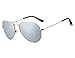 ROCF ROSSINI Polarisierte Pilotenbrille Damen Verspiegelt Piloten Sonnenbrille Herren Retro-Brillen Unisex UV400 Schutz mit Box (silver/silver)