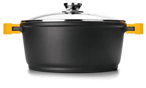 Cacerola - cacerola de 20 cm con tapa, fabricada en acero inoxidable, apta para cocción en todo tipo de cocinas, fácil de limpiar y durable.