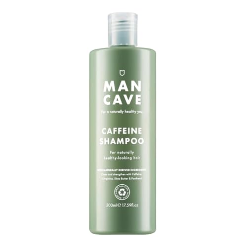 ManCave Koffein Shampoo Herren 500ml XXL - Anti Haarausfall Shampoo Männer für Haarwachstum - Mit Sheabutter & Panthenol - Sulfatfrei, Vegan - Großpackung Coffein Shampoo