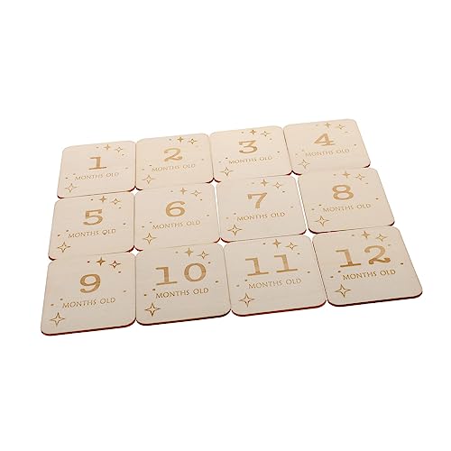 RORPOIR Milestone Photo Cards Milestone Sign for Growth Photography Natural Wood Milestone Chips for Newborn Announcements and Monthly Milestone Tracking