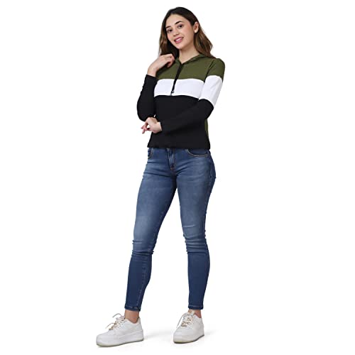 Image of Yes'No Women's Full Sleeve Cotton Hooded T-Shirt