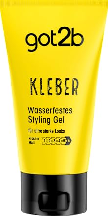 got2b Kleber Haar Gel Halt 6 (150 ml) wasser- und schweißfestes Styling Gel für krassen Halt hart wie Beton bis zur nächsten Haarwäsche für vertikale und Sleek Looks