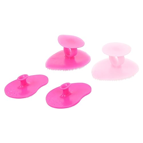 WRITWAA 4-Piece Silicone Facial Brush Face Wash Brush Gentle Face for Sensitive Skin Deep Cleaning Tool Portable for Travel Home Use Random Color