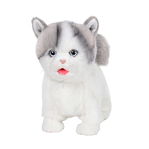 Interactive British Shorthair Blue Cat- Electronic Interactive Stuffed Animal Cat- Handmade Realistic Electronic Plush Cat- Companion Pet Gifts For Boy/Girl/Older Adults #TOP7