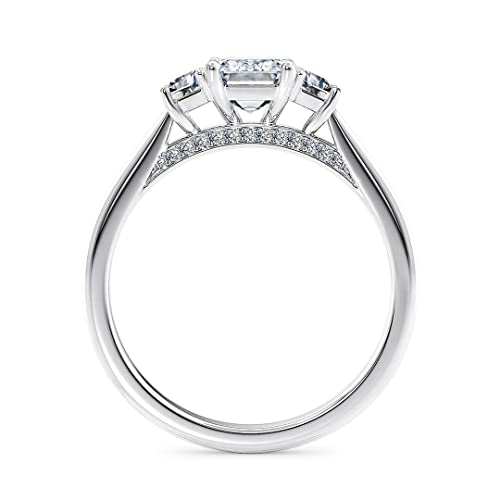 Engagement Ring 1CT/2CT 3 Stone Emerald Cut Moissanite Engagement Rings for Women S925 Sterling Silver Free Engraving3