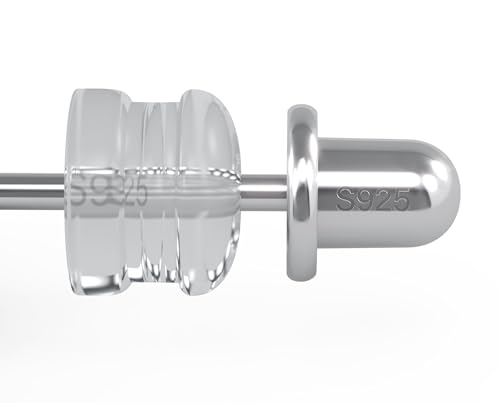 2 Extra Pairs Poke Free Earring Screw Back Replacements for CMD Earrings ONLY, 18K White Gold-Filled Vermeil, Extra Secure No Poke Threaded Screw On Earring Backs, No Drooping, Includes Silicone