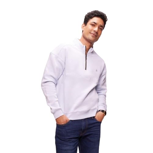 paklon Men's Solid Casual Loose Fit Long Sleeves Pullover Half Zipper Sweatshirt for Winter-picture-25