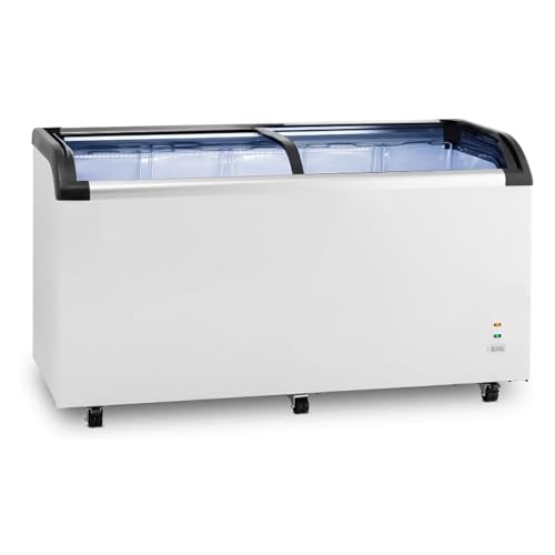 Congélateur Coffre 445L – Vitre bombée Coulissante – Température Réglable – Éclairage LED – Grand Volume de Stockage – Compact et Pratique