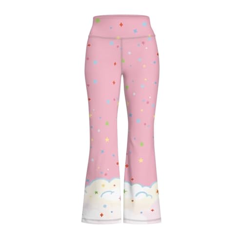 Image of Girls Flare Leggings 5-14T Cute Bell Bottoms for Girl Yoga Pants for Gym