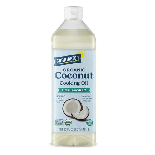 Carrington Farms gluten free, hexane free, NON-GMO, free of hydrogenated and trans fats in a BPA free bottle, liquid coconut cooking oil, unflavored, 32 Fl Oz